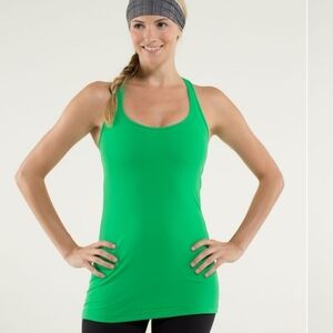 Lululemon Cool Racerback Tank Top. Hip Length. Green Bean. Size 6.